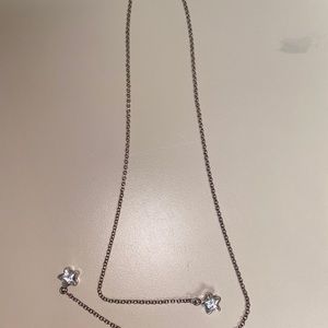 Kalebre open ended s silver chain w crystal stars